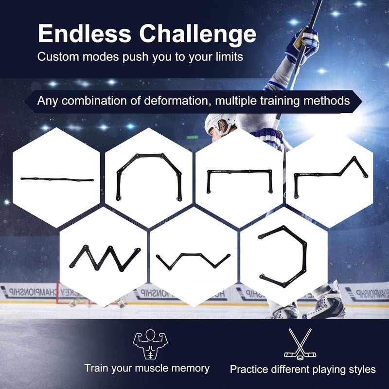 Baseng Hockey Stick Handling Trainer | Adjustable Hockey Training Equipment for Puck Control, Hand-Eye Coordination & Reaction Time | Portable On/Off Ice Trainer for All Ages,5/7 Sections - Image 5